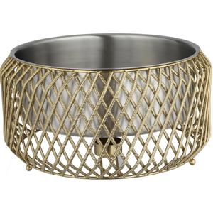 Casserole de luxe en acier inoxydable avec support en treillis doré, couvercle isotherme pour buffet, durable et antiadhésif, idéal pour la restauration - Product Image 2