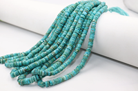 Perles de pierre en turquoise naturelle de l'Arizona, facettées, en forme de pneu, 6 mm, 16 pouces, pour la fabrication de bijoux
