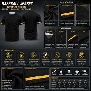 Maillots de baseball personnalisés respirants à manches courtes OEM ODM, uniformes d'équipe boutonnés, impression par sublimation, faible MOQ - Product Image 3