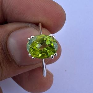 Oval Peridot <b>Ring</b> 925 Sterling Silver August Birthstone Jewelry Elegant Minimalist Gemstone <b>Ring</b> Gift For Her Luxury Gift - Product Image 1