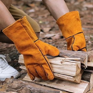 Gants de soudage en cuir de vachette de qualité supérieure, résistants à la chaleur et aux étincelles, antistatiques, pour four, boulangerie, barbecue - Product Image 6