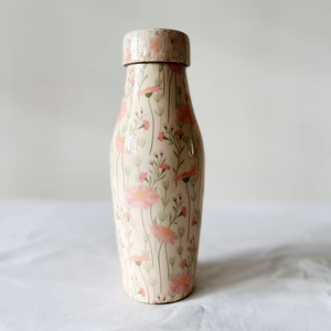 Bouteille d'eau en cuivre pur à 99,99 %, imprimée, capacité de 1000 ml, haute performance d'isolation thermique pour la salle de sport, le bureau, l'école, le yoga - Product Image 1