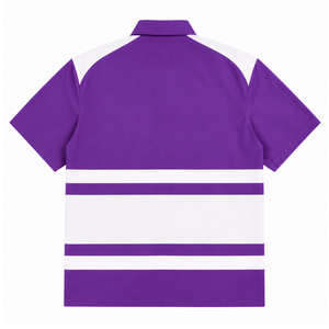 Camiseta personalizada del Consejo Nacional de Mujeres Negras con logotipo bordado en la parte delantera, con rayas moradas y blancas, para ropa femenina griega. - Product Image 3