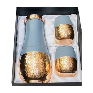 Handcrafted Pure Copper <b>Water</b> <b>Bottle</b> & 2 <b>Glass</b> Set Premium Quality Vessel in Wide Design at the Latest Price - Product Image 2