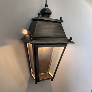 Antique Rectangle Glass Iron Pendant <b>Light</b> with <b>LED</b> Bulb Wall Hanging <b>for</b> Living <b>Room</b> - Product Image 2