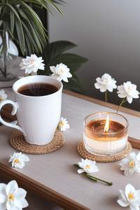 Elegant Textured Rattan <b>Coaster</b> Perfect For Matching With <b>Ceramic</b> Glass Or Wooden Tableware Dining Room Presentation - Product Image 5