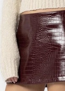 Jupe en cuir véritable taille haute pour femme, personnalisable, décontractée, respirante, coupe trapèze, antibactérienne - Product Image 5