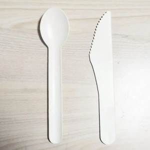 <b>Compostable</b> Durable Paper Dinnerware Spoon 155mm Eco-Friendly Biodegradable Dish Cutlery for Tea Coffee <b>Small</b> Meal Portions - Product Image 2