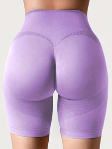 Shorts de Yoga Acanalados Sin Costuras para Mujer, Cintura Alta, para Gimnasio, Entrenamiento, Running y Fitness - Product Image 3