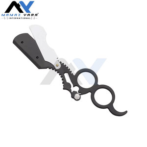 Navaja de afeitar de barbería de hoja recta única con mango de anillo para hombre, para uso en salón y hogar, en colores blanco y negro - Product Image 5