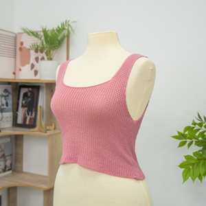 Top corto de punto 100% acrílico con cuello, embalaje personalizado disponible, tejido de punto de Vietnam, estilo sencillo. - Product Image 3