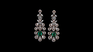 Luxury Lab Emerald Green Drop with Lab Grown Pear Marquise Diamond <b>Necklace</b> | Bridal Wedding Party Statement Jewelry for Women - Product Image 5