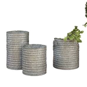 Accesorios de jardín Macetas galvanizadas Tinas decorativas de metal de alta exigencia Cubos de jardín de metal rústico a buen precio - Product Image 1