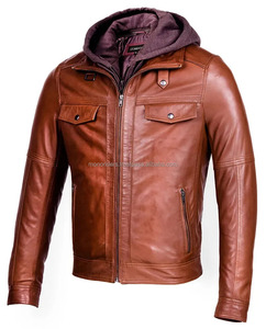 Men's Single-Breasted <b>Genuine</b> Leather Jacket in Solid Color Winter Lapel Plus Size Breathable Waterproof Windproof Heated Coats - Product Image 2