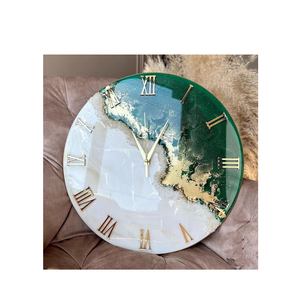 New Round Resin <b>Digital</b> Wall <b>Clock</b> with Quartz Movement Modern Design Needle Display Unique Color and Two-piece Combination - Product Image 2