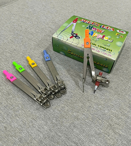 Compás Metálico Escolar Esencial para Estudiantes, Modelo 128 de Gran Tamaño con Punta de Empuje, Abrazadera Universal para Lápiz, Herramienta de Aprendizaje Suave, Venta al por Mayor - Product Image 2