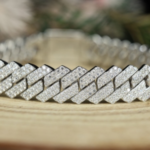 Bracelet cubain unisexe plaqué or et argent, 8mm 10mm 12mm, Moissanite VVS1, motif trèfle, style Iced, bijoux de fête, prix abordable - Product Image 3