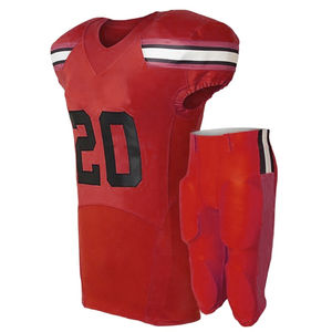Maillot de football américain personnalisé par sublimation, respirant, antibactérien, col en V, manches courtes, unisexe, avec logo d'équipe sur le devant, en mesh - Product Image 4