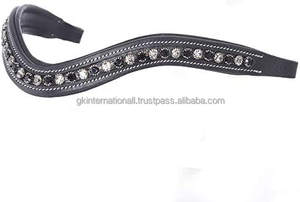 Bandes de sourcils en cuir, bandes de sourcils de bride, cristaux noirs et blancs, meilleure qualité, toutes tailles - Product Image 4