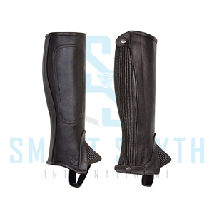 Premium Leather <b>Half</b> <b>Chaps</b> for Horse Riding Equestrian Riding Gaiters with Zipper and Elastic Panels for Riders - Product Image 2