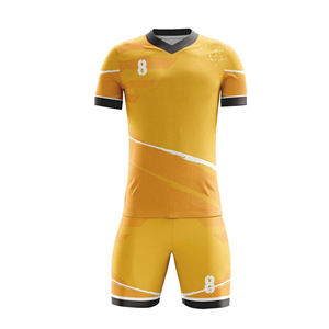 Uniformes de football à manches courtes personnalisés de haute qualité, respirants, légers, écologiques, en tissu 100% polyester imprimé - Product Image 2