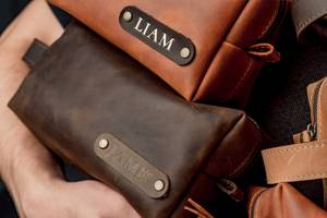 Genuine Leather Toiletry Bag Mens Dopp <b>Kit</b> Vintage <b>Shaving</b> Wash Bag Travel Grooming <b>Kit</b> Organizer Bulk Supply TYG-0125 - Product Image 2