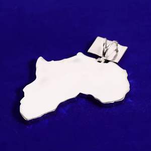 Colgante de mapa de África con incrustaciones de circonitas cúbicas en forma de diamante, chapado en oro y plata, para hombre, estilo Hip Hop. - Product Image 2