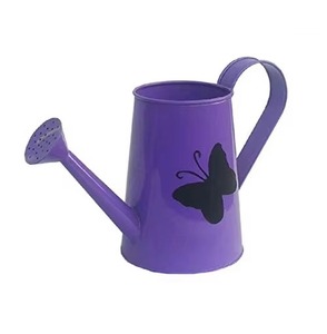 Arrosoir en métal blanc personnalisable avec peinture de fleurs violettes pour le jardinage, vente chaude - Product Image 2