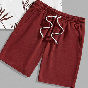 New Men's Summer Thin Quick Drying 100% Cotton Solid Sportswear Set with Short Sleeve <b>Top</b> and Sport Shorts - Product Image 3
