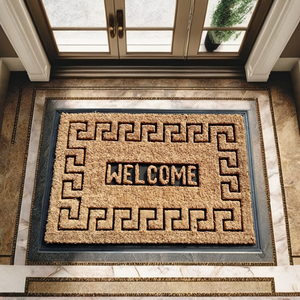 Viair CR100 Classic Half Circle Non-Slip <b>Rubber</b> <b>Doormat</b> with Custom Pattern Machine Washable for Office Use - Product Image 2