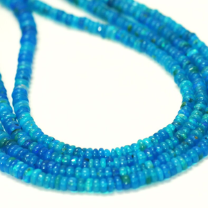 Cuentas redondas lisas de ópalo etíope azul neón de calidad AAA, cuentas lisas de ópalo etíope azul neón brillante de 3-6 mm, calidad superior - Product Image 3