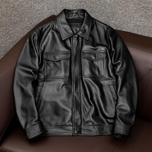 Premium Genuine Leather Winter <b>Jacket</b> <b>Men</b> Slim Fit Stylish Bomber <b>Fur</b> Collar Custom Adult Size High Quality <b>Jacket</b> - Product Image 1