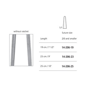 INSTRUMENTS CHIRURGICAUX IAA IAA-MNH-560 Porte-aiguilles micro réutilisable en acier inoxydable 19 23 25 cm Instrument chirurgical certifié CE - Product Image 2