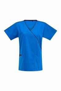 Uniformes de Enfermería de 2 Piezas: Blusa de Manga Corta y Pantalones Largos, Ropa de Trabajo con Cuello en V para Clínica - Product Image 3