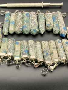 Pendentif artisanal en argent sterling K2 Jaspe, pierre bleue, pointe de pierre précieuse naturelle, bijoux en gros - Product Image 2