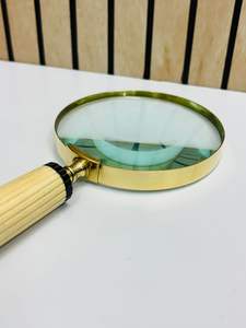 Lupa de mano de latón de 4'' con mango de hueso |   Lupa óptica de cristal vintage (no plegable) - Product Image 4