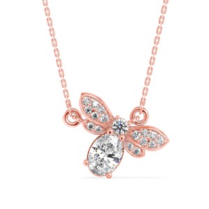Colgante Minimalista de Plata S925 con Abeja y Diamante Moissanita, Regalo de Boda - Product Image 5