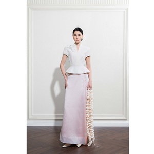 Wholesale Skirts For Women SERENITY <b>ASYMMETRICAL</b> MIDI SKIRT Fabric Three Lightweight Soft Layers Women's Skirts From Vietnam - Product Image 4