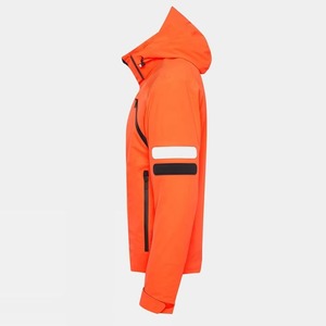 Men's Orange Waterproof Ski Jacket With Hood And Zipper Closure Gore-<b>Tex</b> Material Synthetic Insulation Left Sleeve Logo - Product Image 3