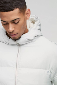 Blouson matelassé décontracté pour homme, coupe droite, coupe-vent, style urbain, avec empiècements dégradés, rembourrage en polyester - Product Image 5