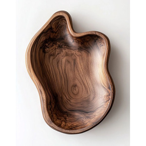 Ensemble de 3 plateaux de service en bois écologiques, peints à la main, design bohème, pour cadeaux, décoration de table, fabriqué au Vietnam - Product Image 4
