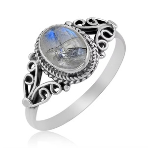 Anillo de piedra lunar genuina, anillo de piedra lunar hecho a mano de Plata de Ley 925 para mujer, anillo apilable, precio de fábrica, joyería al por mayor - Product Image 6