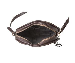 Sac de messager pour femme en cuir de vachette bohème écologique de haute qualité, avec motif tournesol, fermeture éclair à pompon - Product Image 5