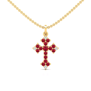 Elegant 925 Silver Lab Created Diamond Cross Pendant Gold Plated Luxury IGI Certified Religious <b>Chain</b> <b>Necklace</b> Women Fine - Product Image 1