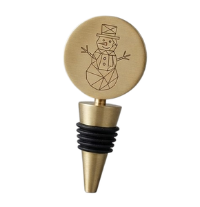 Bouchon de bouteille de vin en métal avec finition dorée, fermeture hermétique pour bouteilles de vin, bouchon de bouteille géométrique moderne - Product Image 2