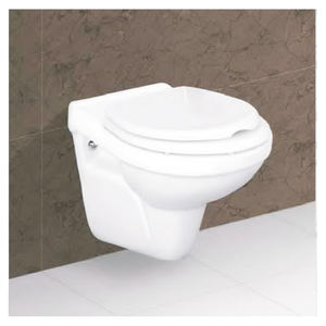 Cuvette de toilette murale en porcelaine monobloc de luxe de forme ronde avec drainage en P-Trap Articles sanitaires d'intérieur Design de salle de bain de luxe - Product Image 2