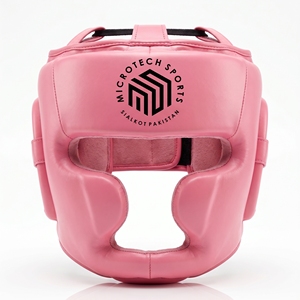 Professional Pink Synthetic Leather Boxing <b>Head</b> Guard - Full Face Sparring Headgear for MMA Muay Thai <b>Training</b> - Custom Logo OEM - Product Image 1