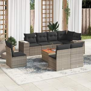 Conjunto de Sofás de Jardín de Ratán Gris Oscuro, 6 Plazas, Resistente a la Intemperie, Muebles de Exterior de Diseño Contemporáneo - Product Image 1