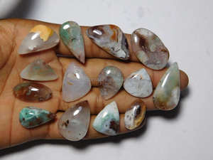 Lot de 13 pierres précieuses calcédoine verte de qualité supérieure, cabochons de calcédoine verte, pierres précieuses en vrac 197Cts - Product Image 5