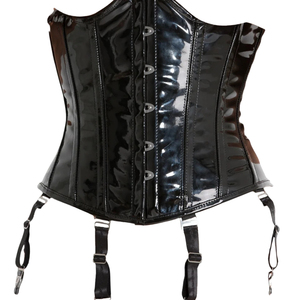 Robe corset sans bretelles en cuir PU noir avec boucles et fermeture éclair sur le devant, tenue de club moulante pour adultes - Product Image 3